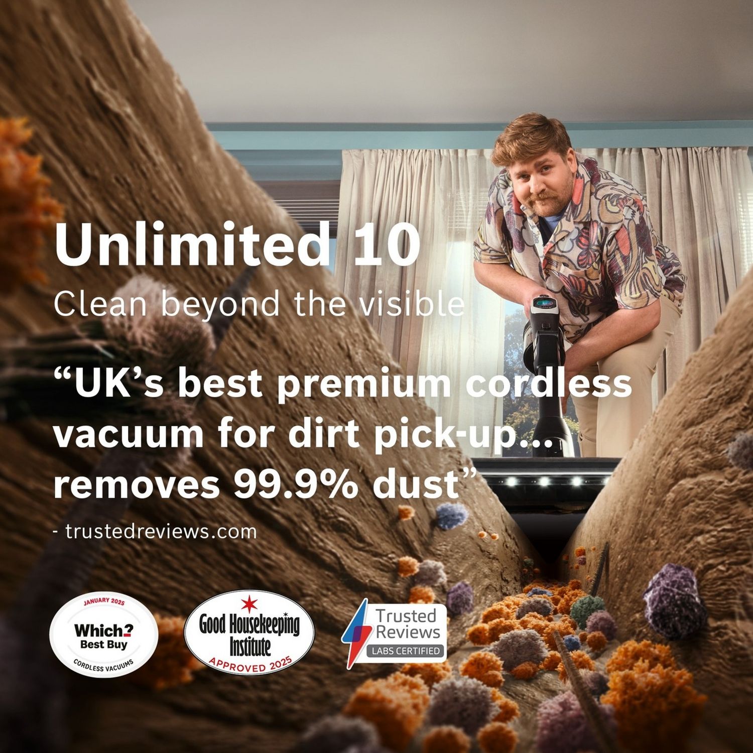 Bosch Unlimited 10 MicroClean cordless vacuum cleaner, UK version