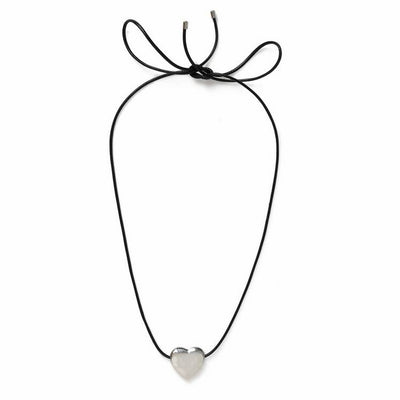 Argos Freedom Silver Small Heart Black Cord Adjustable Necklace- Buy online at McGrocer