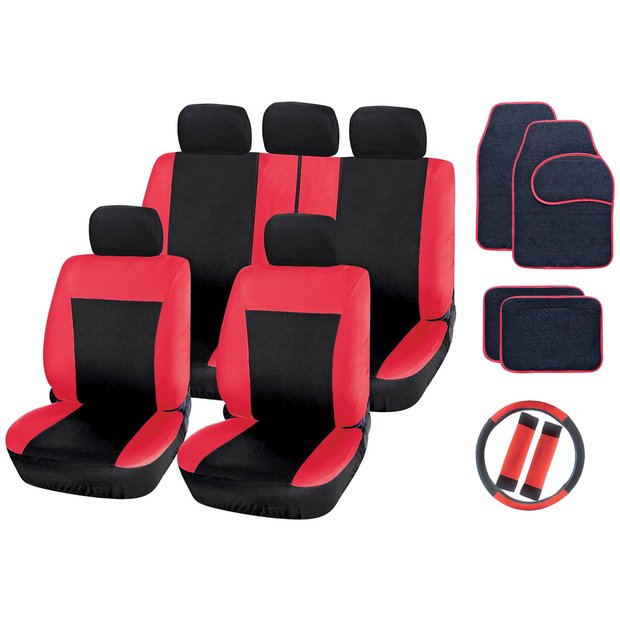 Streetwize red black interior car set 19-piece, imported from the UK