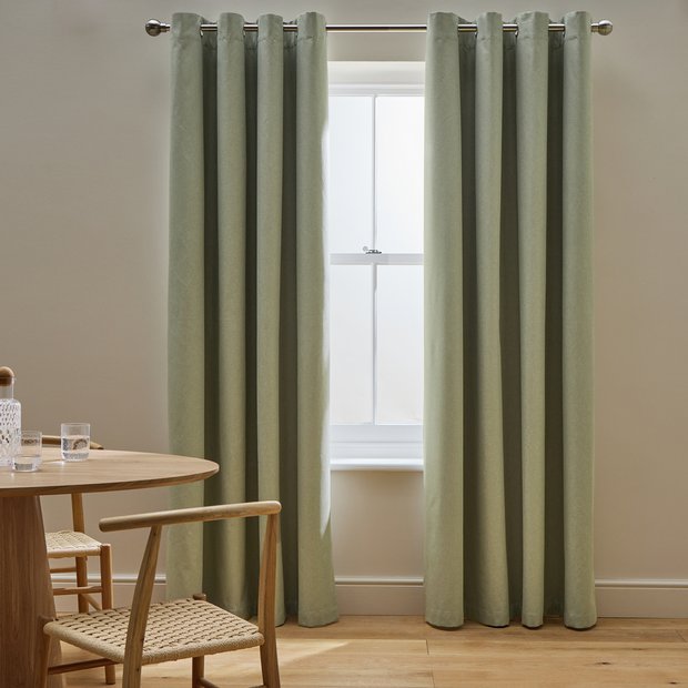 Habitat blackout curtains sage green 117x137cm, imported from the UK