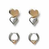 Freedom mixed metal hoop earrings 2 pack - British product