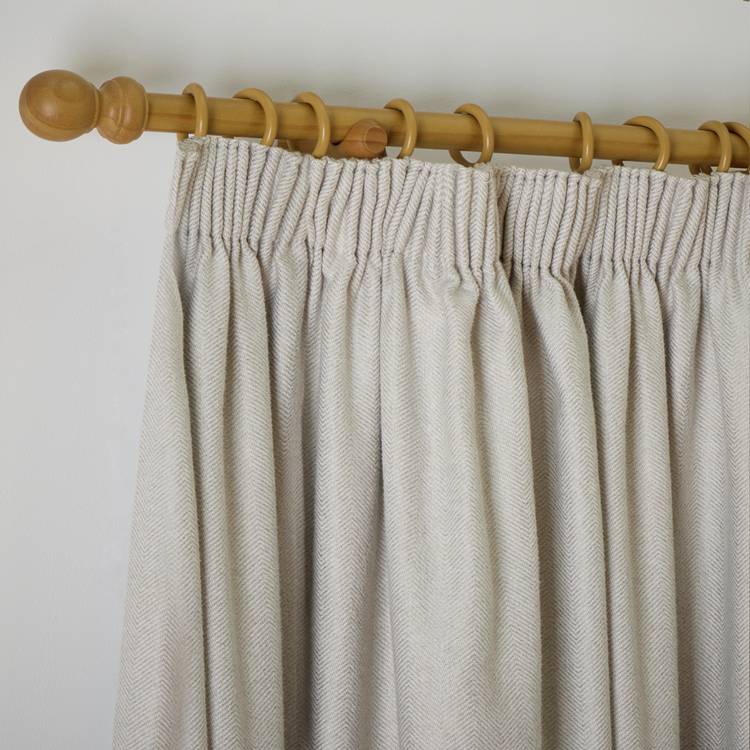 Habitat herringbone pencil pleat curtains cream 117x137cm - British product