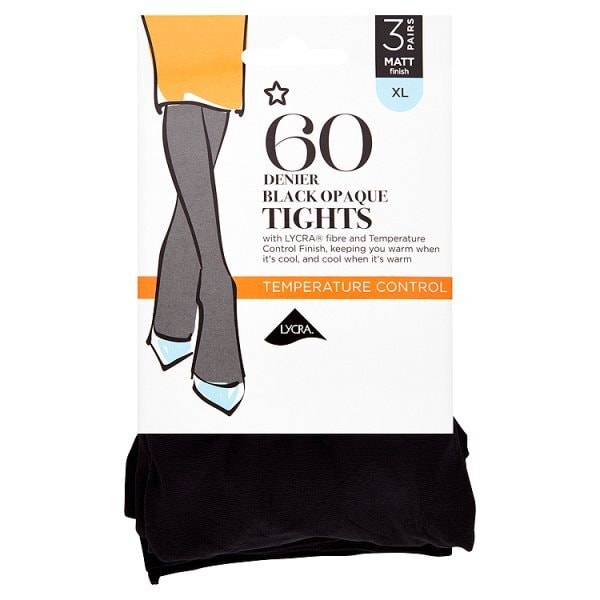 Superdrug 3 Pack 60 Denier Opaque Tights -Black XL GOODS Superdrug   