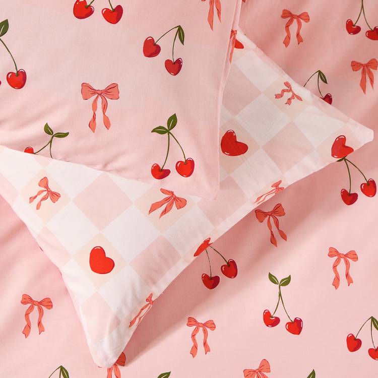 Argos Home bedding set cherry hearts pink single - British product