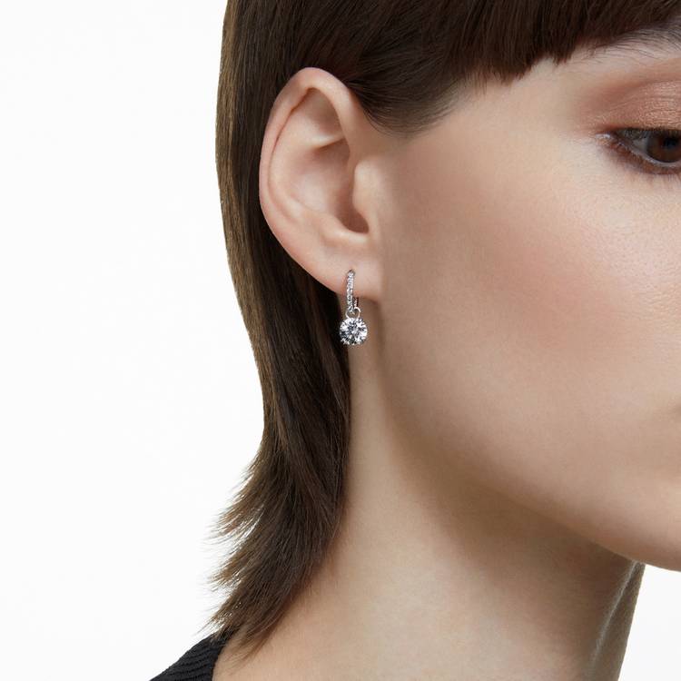Swarovski crystal Stilla drop earrings rhodium plated, imported from the UK