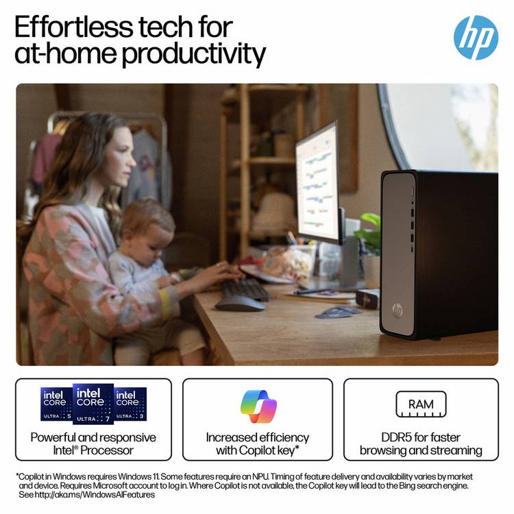 HP Desktop Tower Intel Core i5 8GB 512GB, UK version
