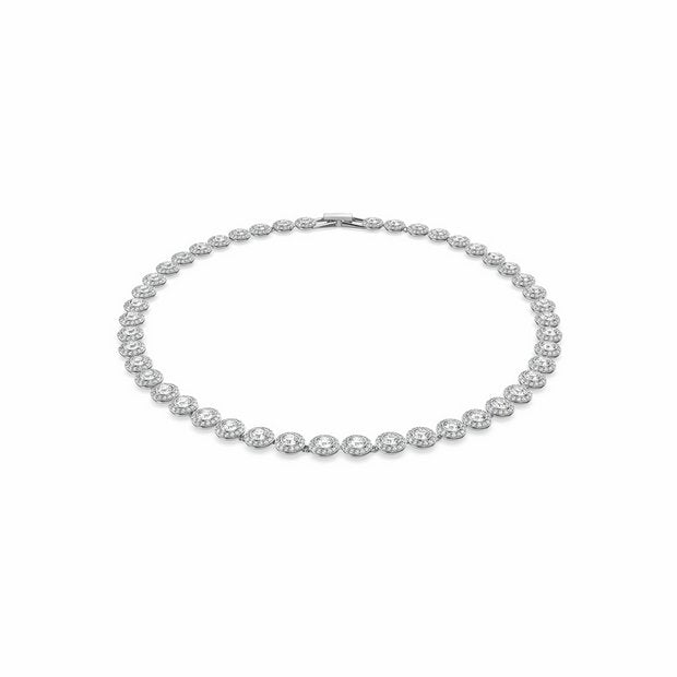 Swarovski rhodium plated tennis necklace clear crystals (British brand)