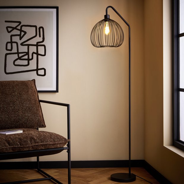 Argos Home Nyx black metal floor lamp H150cm (British brand)