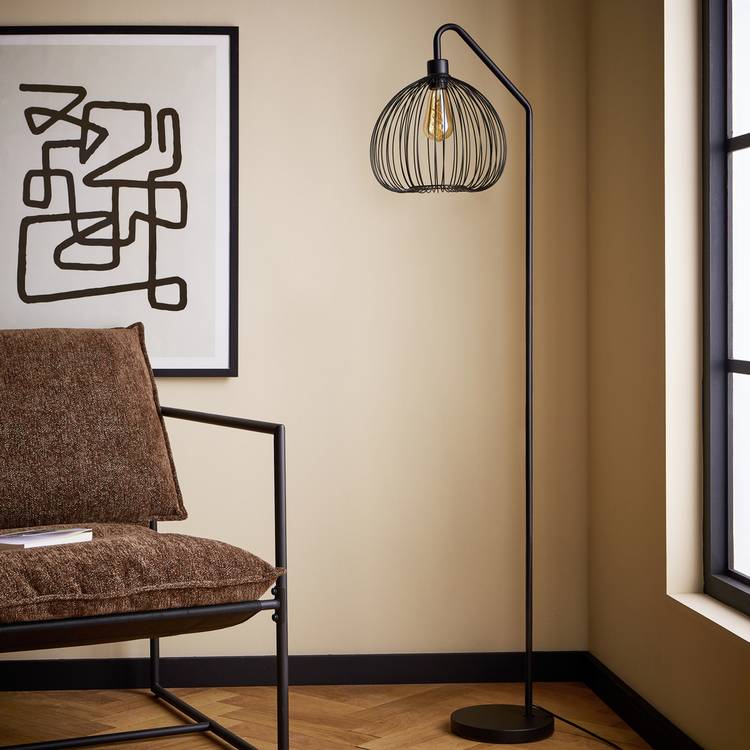 Argos Home Nyx black metal floor lamp H150cm (British brand)