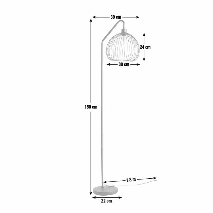 Argos Home Nyx black metal floor lamp H150cm (British brand)