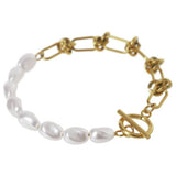 Liars & Lovers gold faux pearl bracelet 19cm, UK version