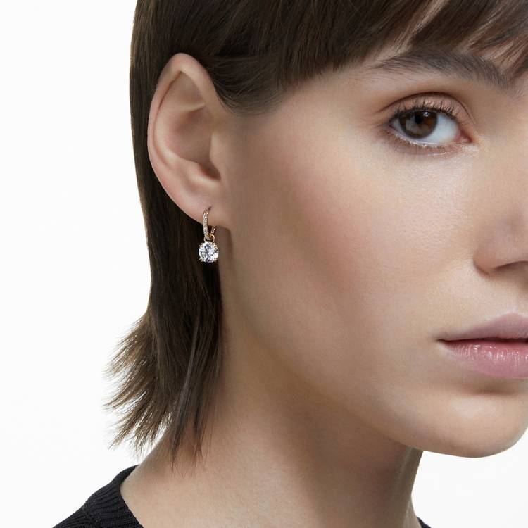Swarovski gold tone plated crystal drop earrings, imported from the UK