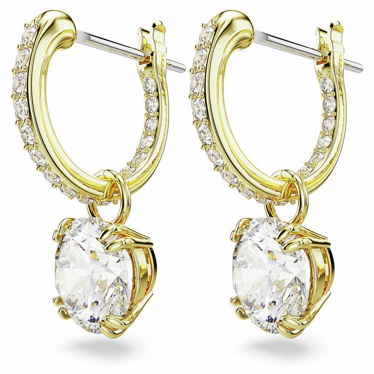 Swarovski gold tone plated crystal drop earrings, imported from the UK