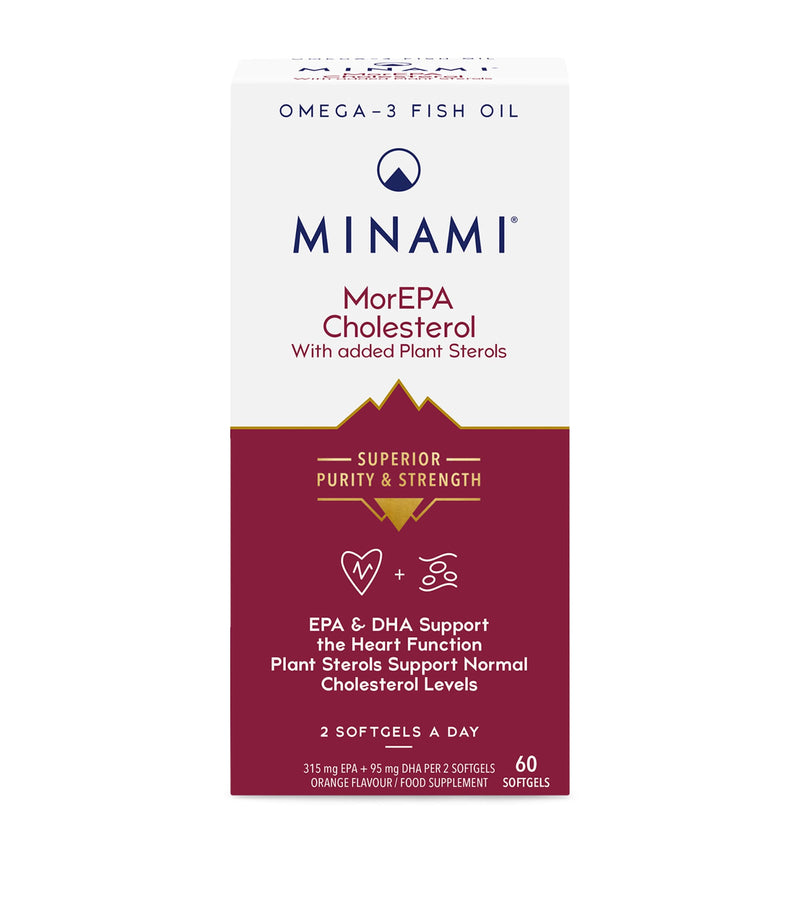 Nestlé Minami MorEPA Cholesterol heart health supplement 60 softgel tablets, imported from the UK