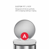 Simplehuman round pedal bin 4.5L, UK version