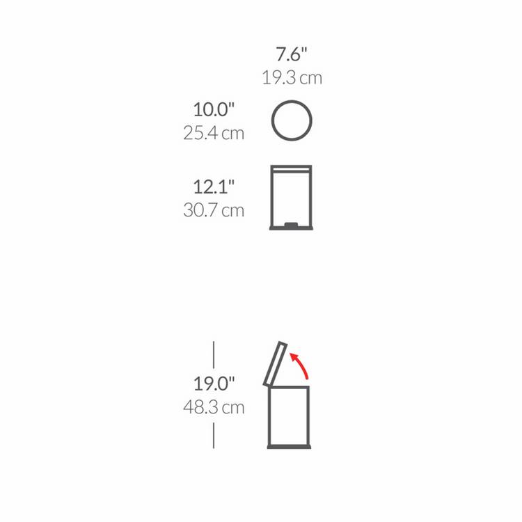 Simplehuman round pedal bin 4.5L, UK version