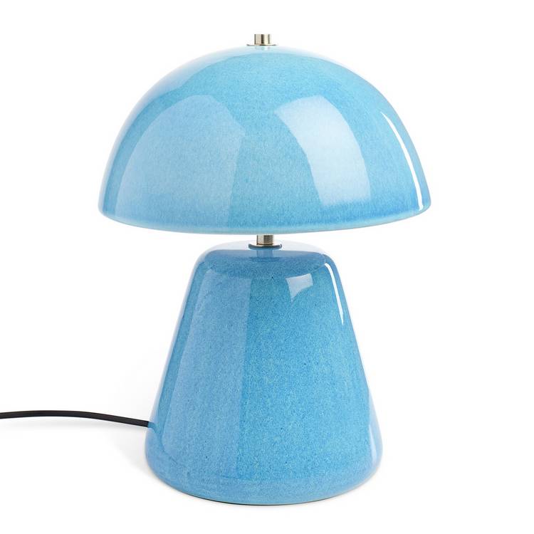 Habitat blue ceramic table lamp 34.5cm, UK version