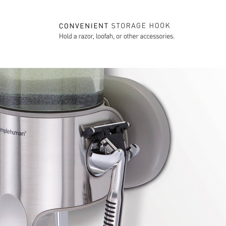 Simplehuman double wall mounted pump in stainless steel, UK version
