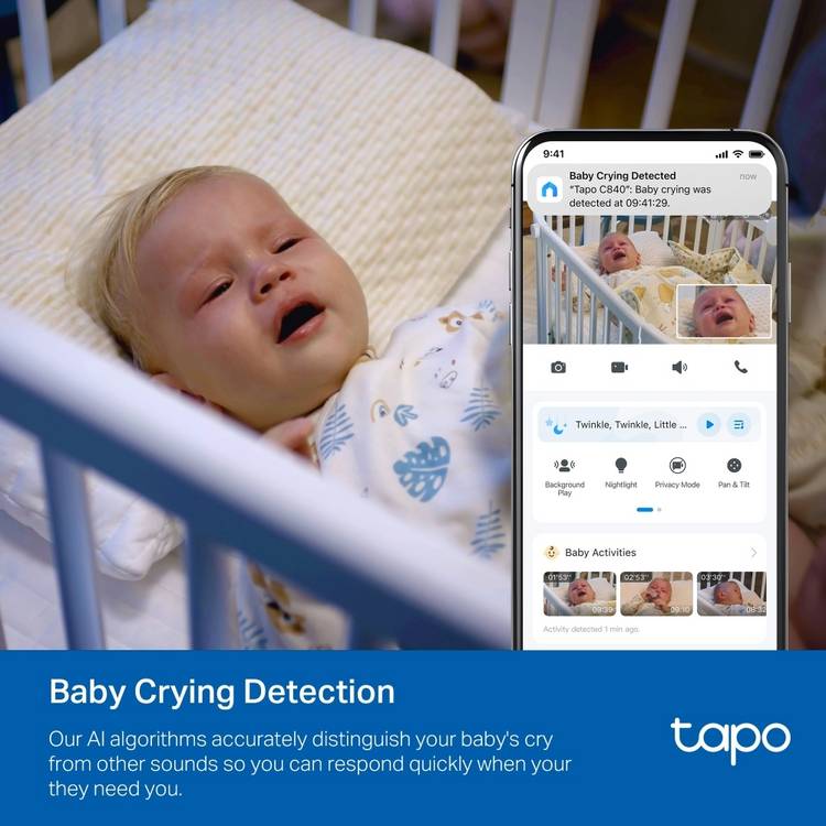 Tapo C840 2K smart dual lens baby camera, UK version