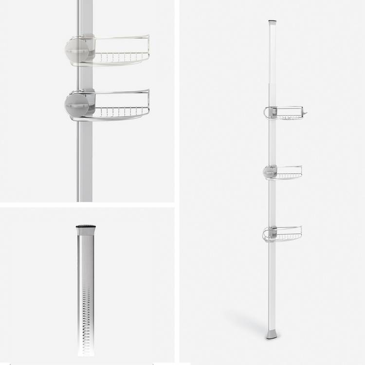 Simplehuman tension shower caddy stainless steel, imported from the UK