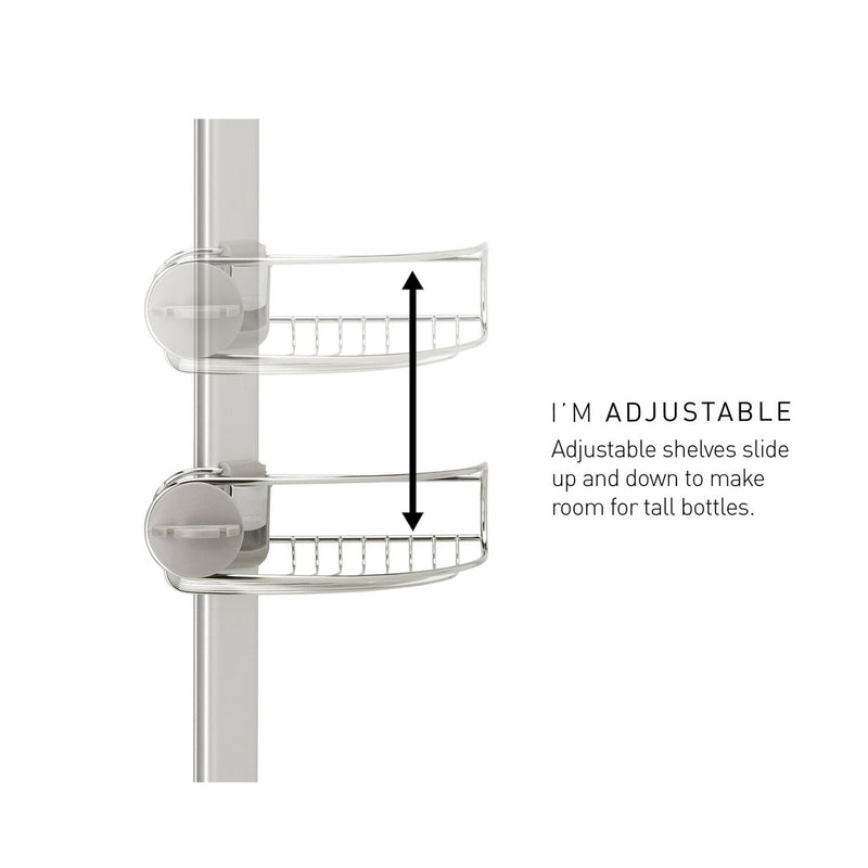 Simplehuman tension shower caddy stainless steel, imported from the UK