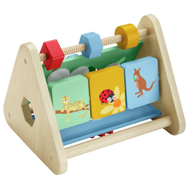 Fisher-Price wooden activity triangle fine motor toy, imported from the UK