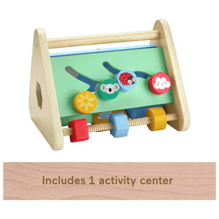 Fisher-Price wooden activity triangle fine motor toy, imported from the UK