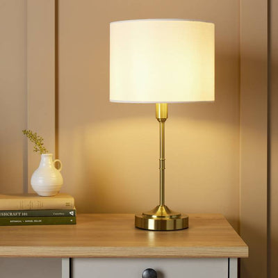 Argos Argos Home Carla Stick Table Lamp White & Brass H48cm- Buy online at McGrocer