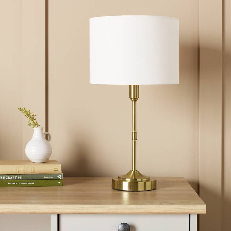 Argos Home Carla table lamp white and brass, UK version
