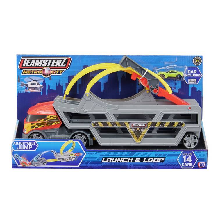 Teamsterz Metro City Launch & Loop car transporter truck, imported from the UK