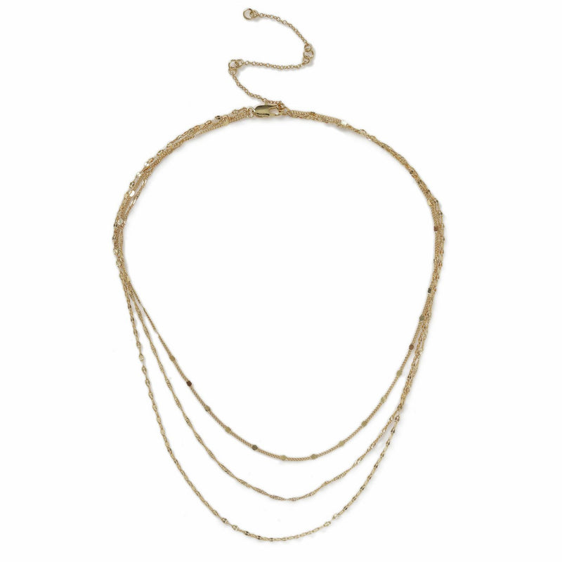 Liars & Lovers gold plated multilayer chain necklace 45cm, imported from the UK