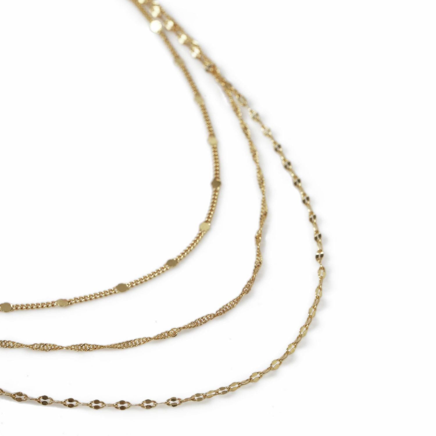 Liars & Lovers gold plated multilayer chain necklace 45cm, imported from the UK