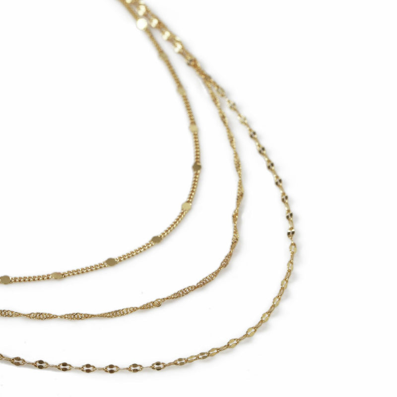 Liars & Lovers gold plated multilayer chain necklace 45cm, imported from the UK