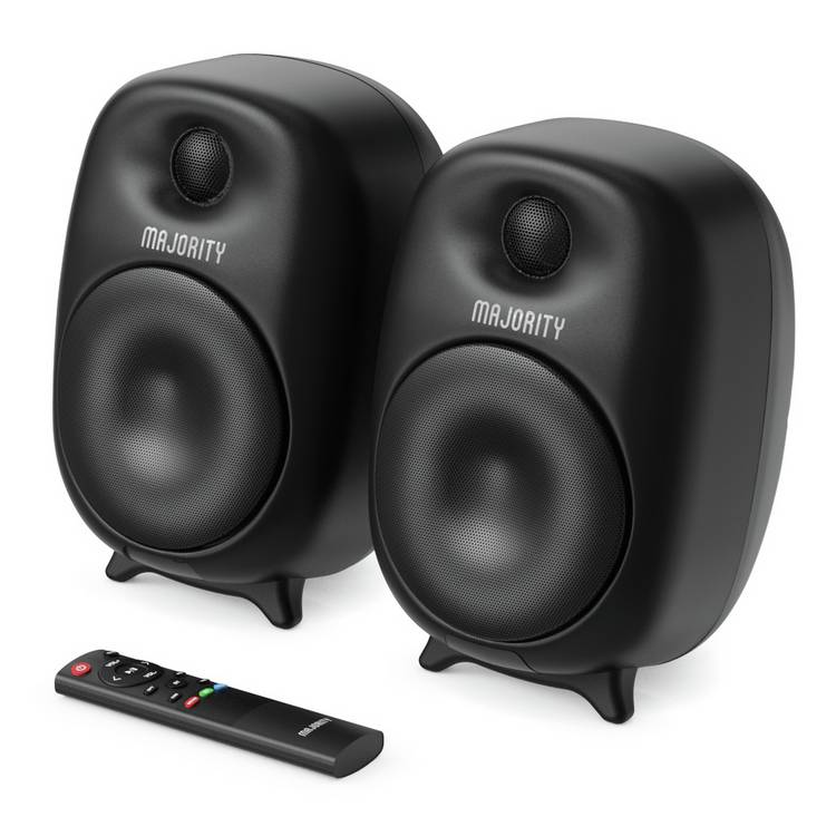 Majority D80 bookshelf Bluetooth speakers black (British brand)