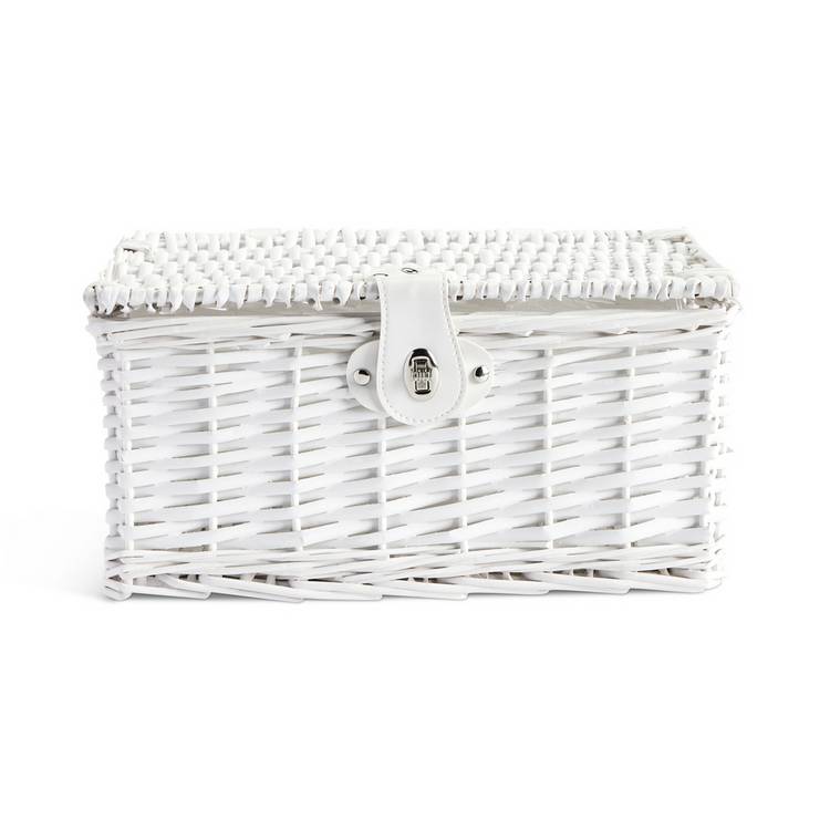 Argos Home white woven Christmas gift basket (British brand)