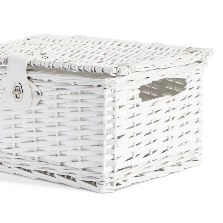 Argos Home white woven Christmas gift basket (British brand)