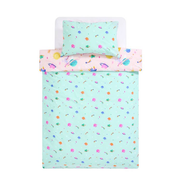 Habitat space girl pink reversible kids bedding set toddler (British brand)