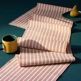 Habitat woven stripe cotton table runner in orange (British brand)