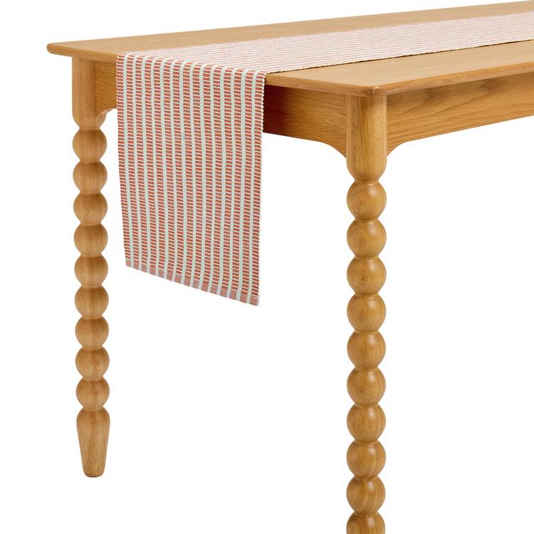 Habitat woven stripe cotton table runner in orange (British brand)