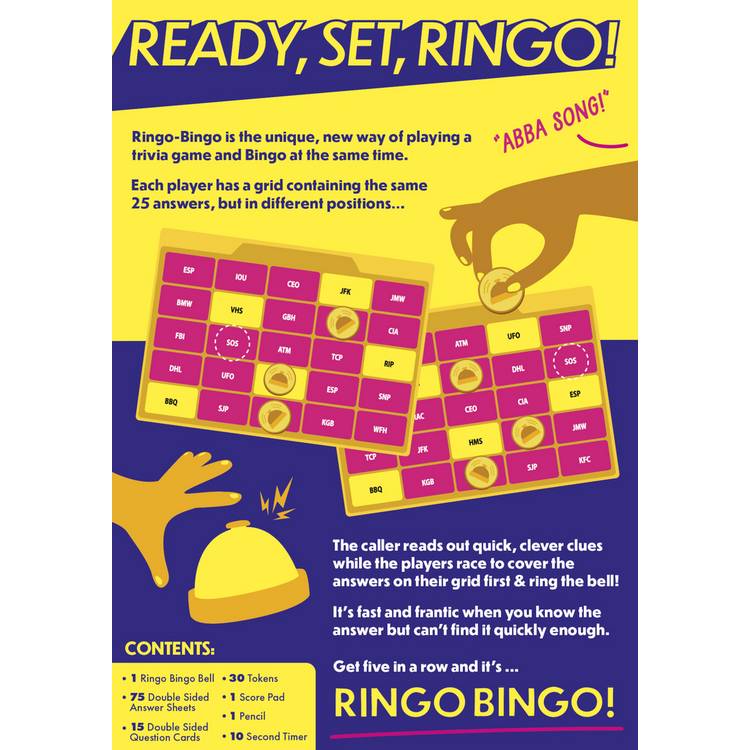 Big Sky Games Ringo Bingo trivia board game, imported from the UK
