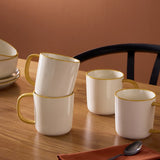 Argos Home stoneware mugs mustard rim set of 4 (British brand)