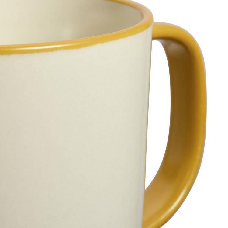Argos Home stoneware mugs mustard rim set of 4 (British brand)