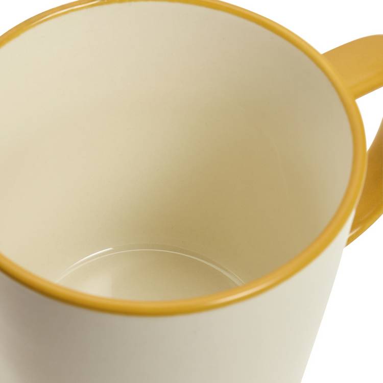 Argos Home stoneware mugs mustard rim set of 4 (British brand)