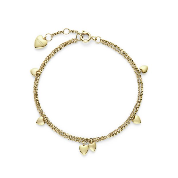 Olivia Burton yellow gold mini heart bracelet (British brand)