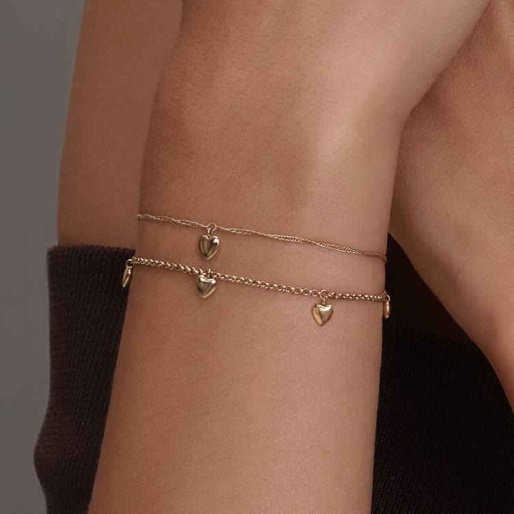 Olivia Burton yellow gold mini heart bracelet (British brand)