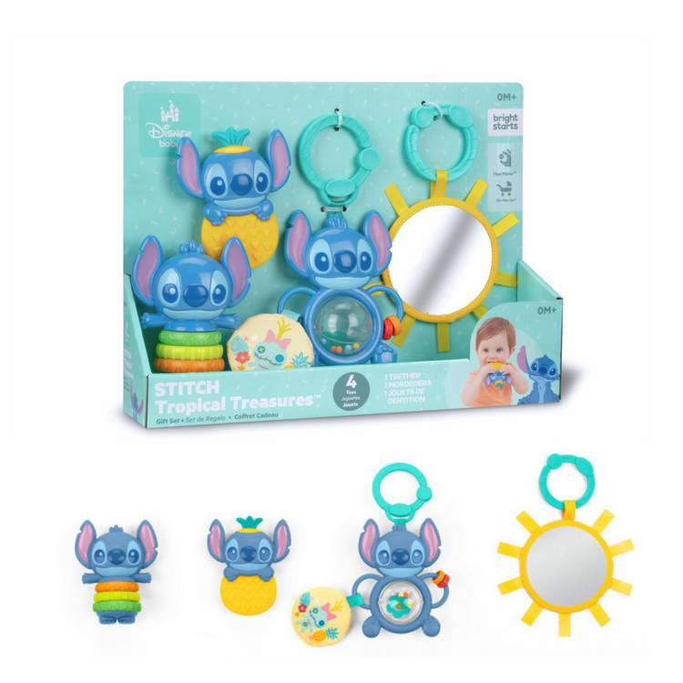 Bright Starts Stitch Tropical Treasures gift set, imported from the UK