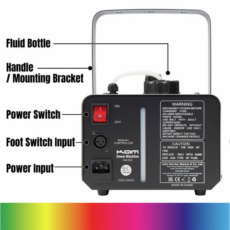 KAM KML505 snow machine portable with 5-litre tank, UK version