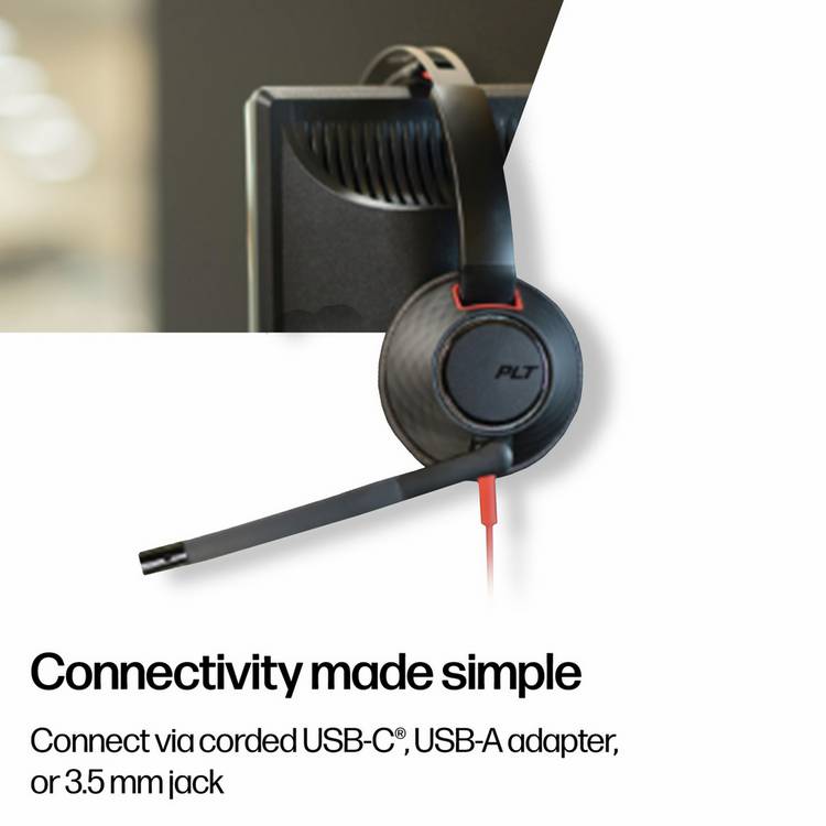 HP Poly Blackwire 5220 USB-C headset, imported from the UK