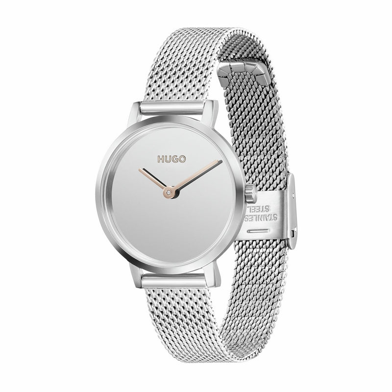 HUGO ladies silver watch with mesh strap 28mm, UK version