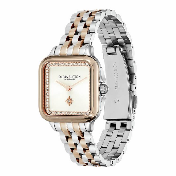Olivia Burton ladies metallic stainless steel bracelet watch, imported from the UK